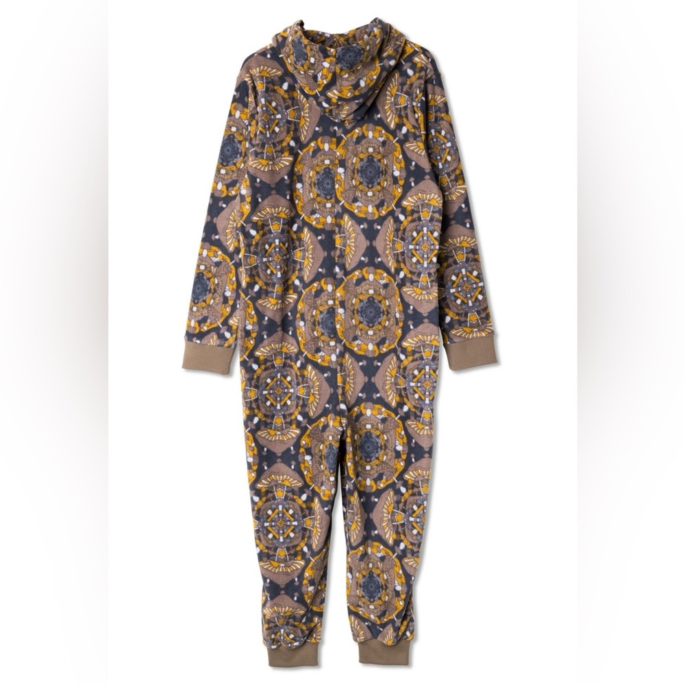 Kavu Ernesto Michahelles Fleece Mushroom Montage 1-Piece Hooded Jumpsuit Pajamas